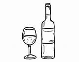Wine Bottle Glass Champagne Coloring Dibujo Coloringcrew Pages Color Book sketch template