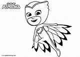 Pigiamini Pj Masks Owlette Stampare Gufetta Coloringhome Catboy sketch template