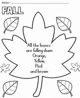 Fall Poems Poem Autumn Leaves Kids Kindergarten Bulletin Preschool Board Leaf Template Color Coloring Poetry Crafts School Activities Worksheet Each sketch template