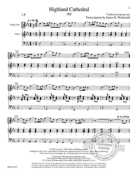 highland cathedral buy now in stretta sheet music shop