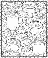 Coloring Pages Books Adult Color Food Christmas Mood Therapy Holiday Colors Flower sketch template