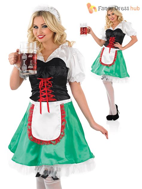Ladies Sexy Bavarian Girl Costume Adults Oktoberfest German Beer Fancy