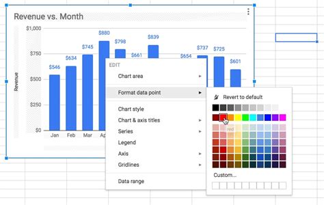 format individual data points  google sheets charts
