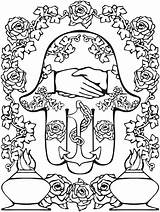 Hamsa Pages Coloring Hand Getcolorings Printable sketch template