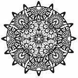 Coloring Psychedelic Pages Popular Mandala sketch template