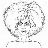 Coloring Pages Girl African Afro American Drawings Woman Hair Natural Cool Pretty Illustration Vector Drawing Br Google sketch template