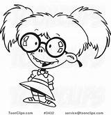 Girl Nerdy Drawing Cartoon Line Ron Leishman Protected Law Copyright May sketch template