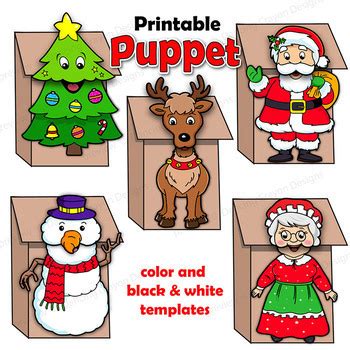 christmas craft activity bundle holiday printable paper bag puppet