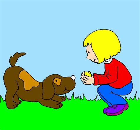 colored page  girl  dog playing painted  ryla