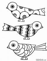 Mosaic Patterns Coloriage Bird Birds Oiseaux Oiseau Deco Coloring Pages Colouring Paint Embroidery Pattern 1920s Collect Templates Designs Stained Glass sketch template