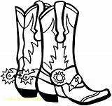 Coloring Pages Spurs Getcolorings Boot Cowboy sketch template