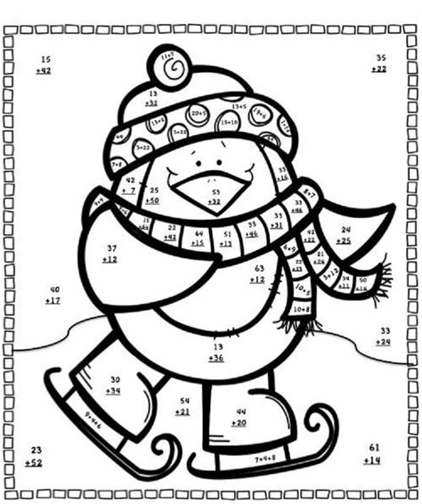 winter coloring pages  puzzles christmas math worksheets math