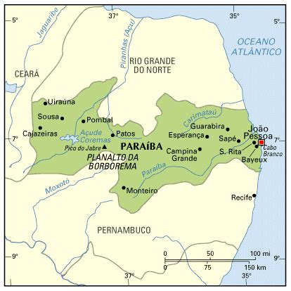 paraiba mapa da cidade mapa regional da regiao de portugal brasil