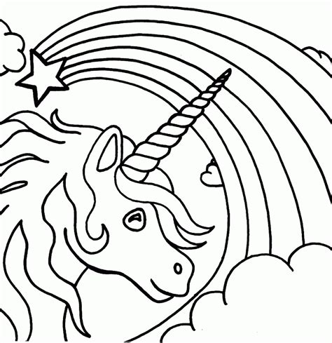 face unicorn  rainbow coloring page  print  color