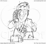 Businessman Outline Happy Royalty Clipart Phone Illustration Bannykh Alex Rf 2021 sketch template