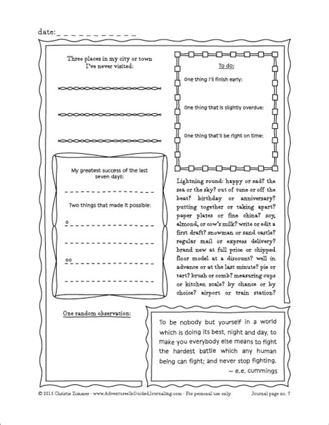 adventures  guided journaling  printable journal page