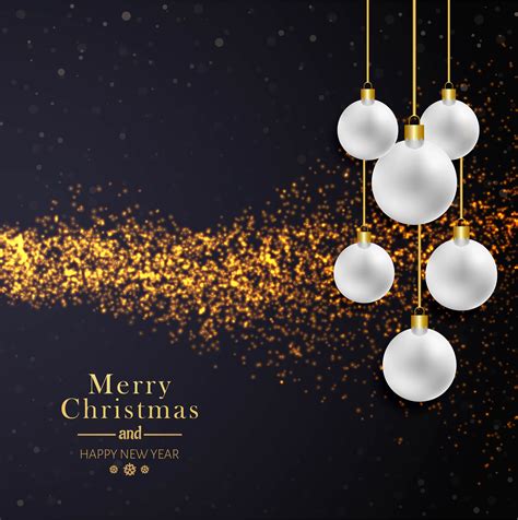beautiful merry christmas glitters  balls background vector  vector art  vecteezy