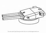 Turret Gun Draw Drawing Step Weapons Tutorials Drawingtutorials101 Other sketch template