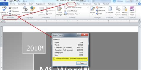 calculate  total word count   word  document