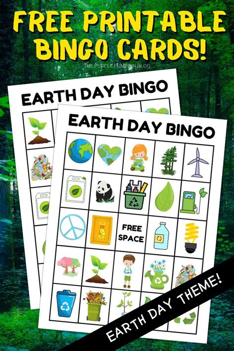 printable earth day bingo cards
