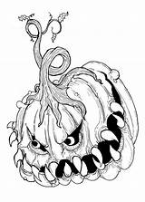 Coloring Pages Jackolantern Jack Lantern Scary Printable Comments Really sketch template