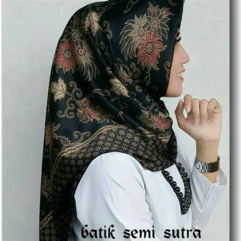 jilbab segi empat instan motif voal motif