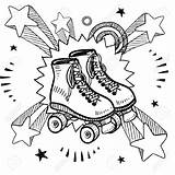Roller Skating Skate Sketch Derby Coloring Stock Patines Skates Royalty Quad Style Pop Doodle Pages Rollerskates Illustration Party Luna Pattini sketch template