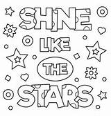 Coloring Shine Pages Vector Stars Quotes Vectors sketch template