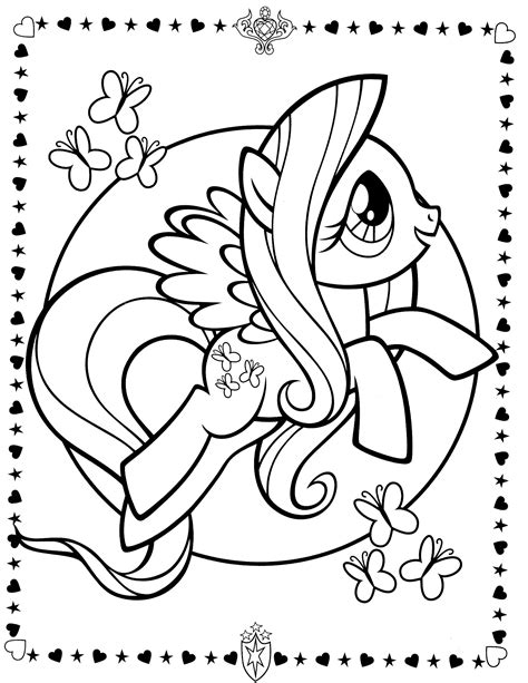 pony colouring sheets fluttershy   pony friendship