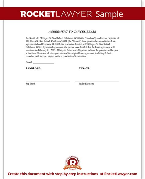 letter  break lease template business