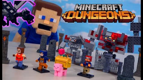 lego minecraft dungeons battle   redstone monstrosity attacks