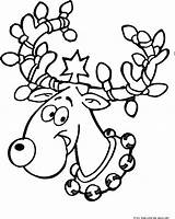 Reindeer Coloring Christmas Pages Printable Lights Elf Cute Head Print Santa Shelf Rudolph Kids Color Face Sheets Freekidscoloringpage Faces Getcolorings sketch template