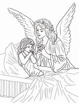 Angel Guardian Coloring Prayers Pages Printable sketch template