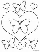 Butterflies Hearts Coloring Pages Heart Kids Printables Printable Jokes Games Cjo sketch template