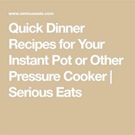 quick dinner recipes   instant pot  pressure cooker