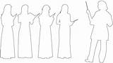 Choir Silhouette Silhouettes Coloring Pages Outline sketch template