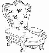 Coloring Pages Armchair Coloriage Fauteuil Chair sketch template