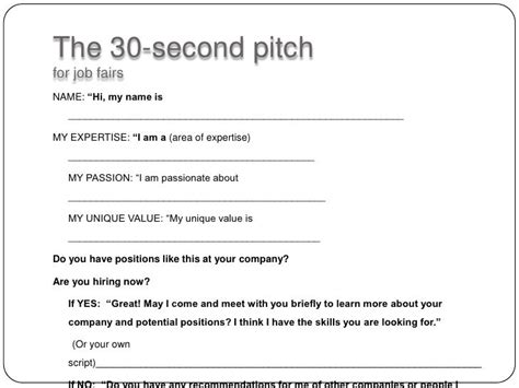 pitch  job fairs