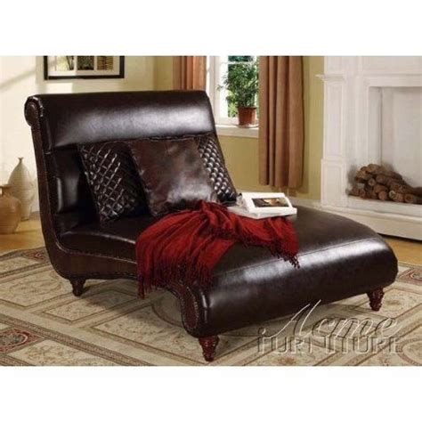 Chaise Lounge With Scroll Design In Brown Bycast Home