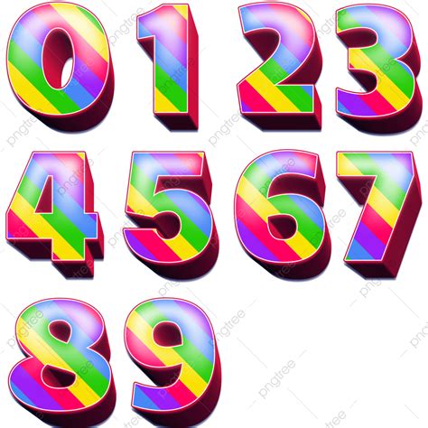rainbow number clipart hd png number bold rainbow effect style