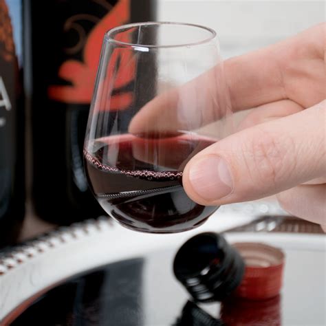 Visions 4 Oz Clear Plastic Stemless Wine Sampler Glass