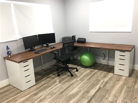 ikea custom  shaped desk home office furniture storage accessories