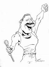 Freddie Queen Freddy Caricatura sketch template