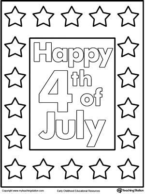 fourth  july star coloring page