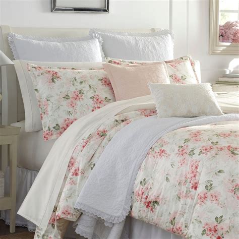 Laura Ashley Wisteria Pink Microfleece Comforter Set Bed Bath