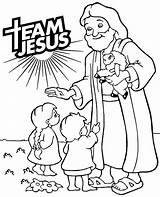 Coloring Jesus Christ Kids Team Children Sheet Christian Print sketch template