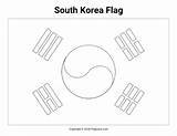 Coloring Flag South Korea Pages Korean Printable Flaglane Flags sketch template