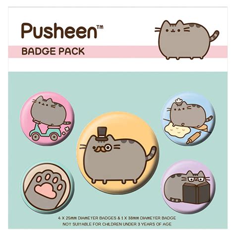 pusheen fancy badge pack  character brands