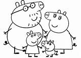 Peppa Pig Coloring Printable Family Pages Kids Colouring Ecoloringpage sketch template