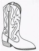 Cowboy Boots Coloring Pages Drawing Cowgirl Western Girl Boot Visit Party sketch template
